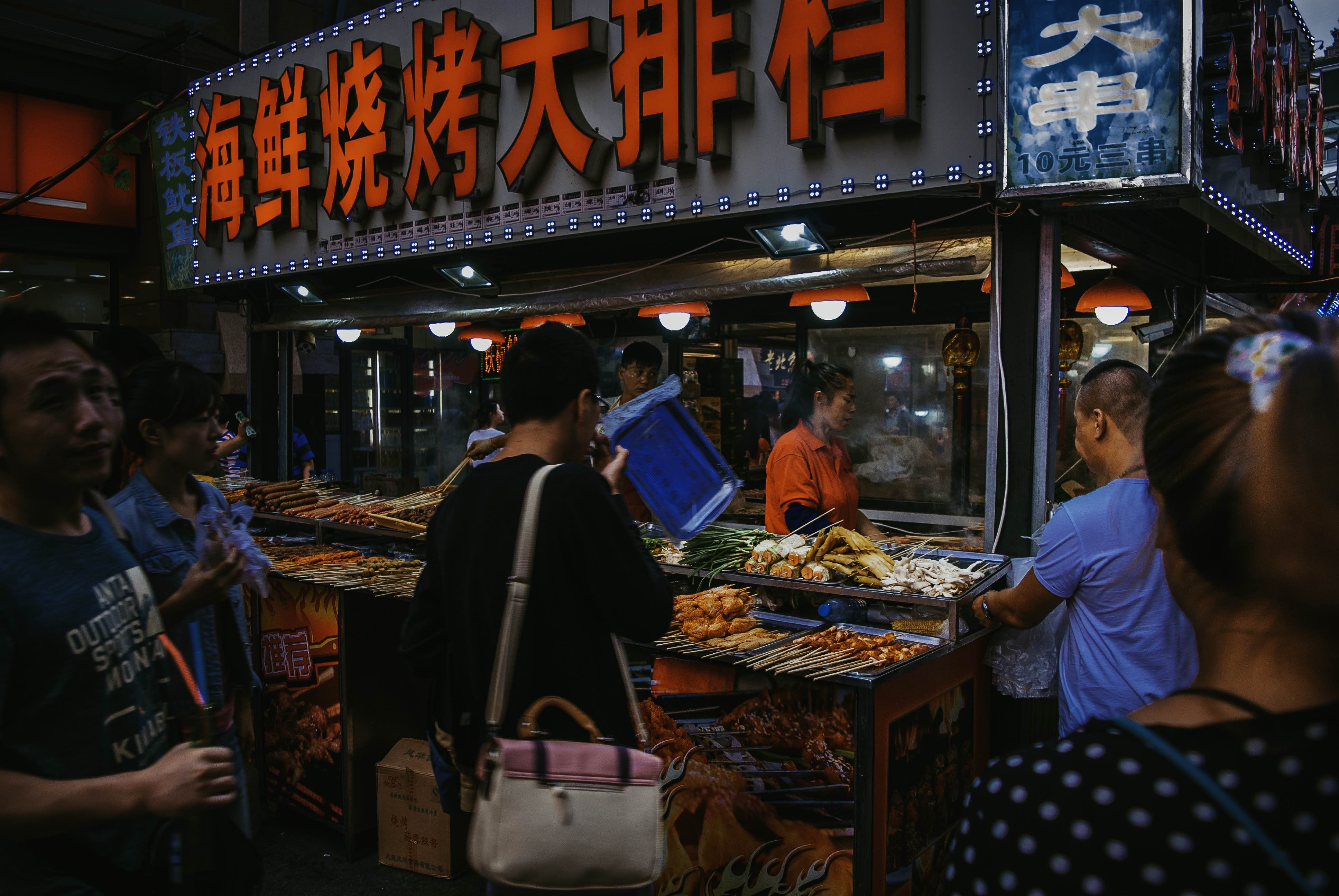 Street-food market, Harbin, China.